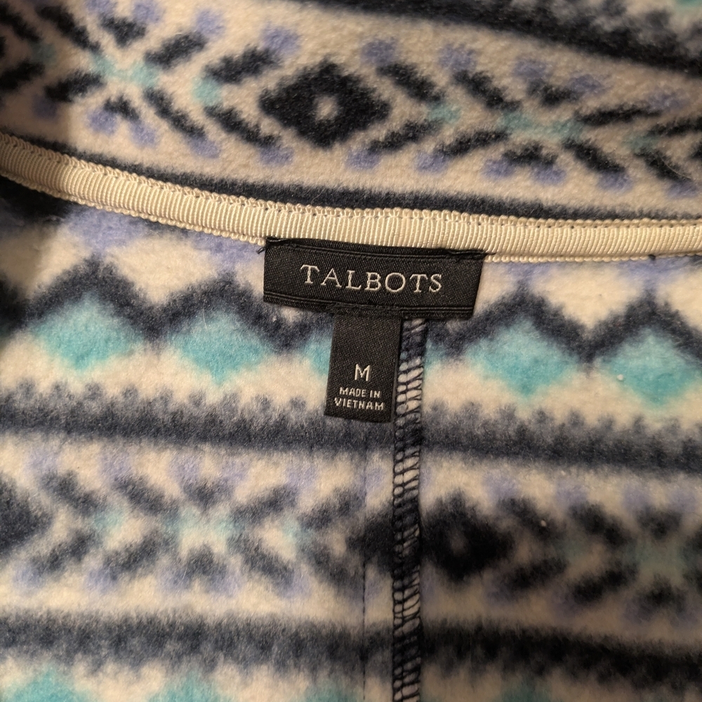 Talbots Women's Faire Isle Polar Fleece Jacket - Picture 2 of 3
